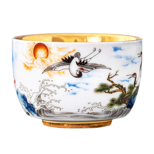 Longevity Crane (Glossy) — Kingwares Tea Cups | Kingwares