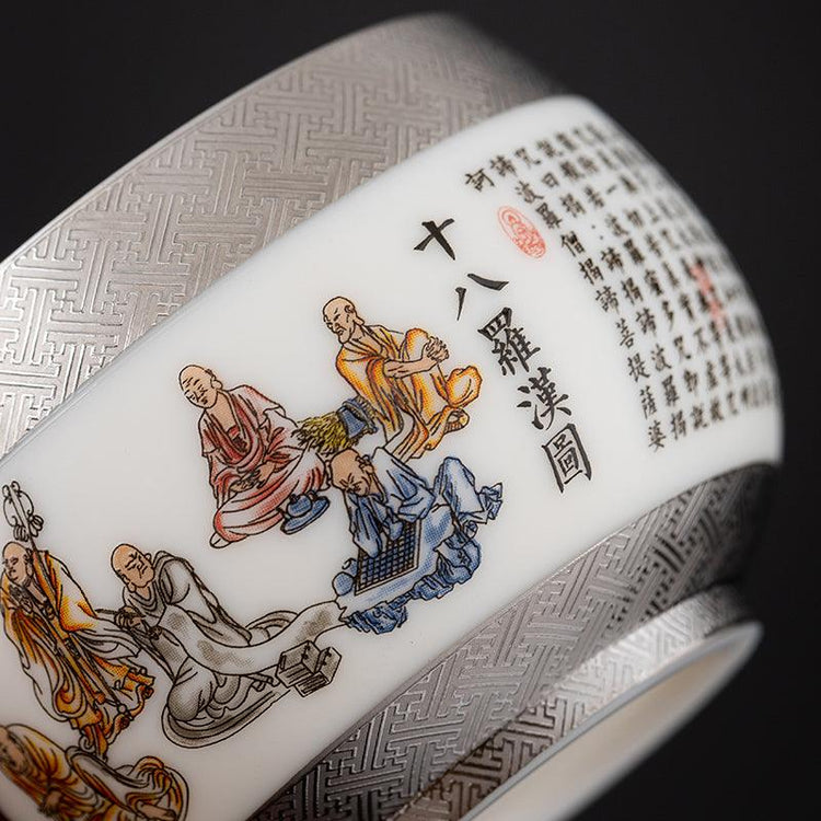 Eighteen Arhats Mutton Fat Jade Porcelain - Kingwares