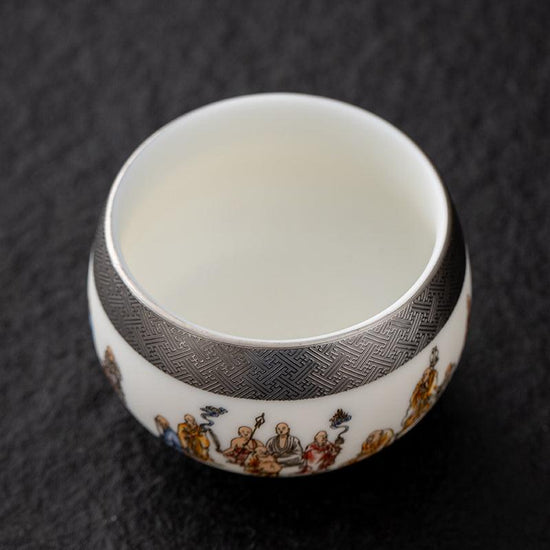 Eighteen Arhats Mutton Fat Jade Porcelain - Kingwares