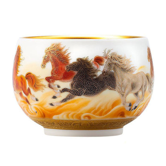 Painting of Steeds — Kingwares Tea Cups | Kingwares