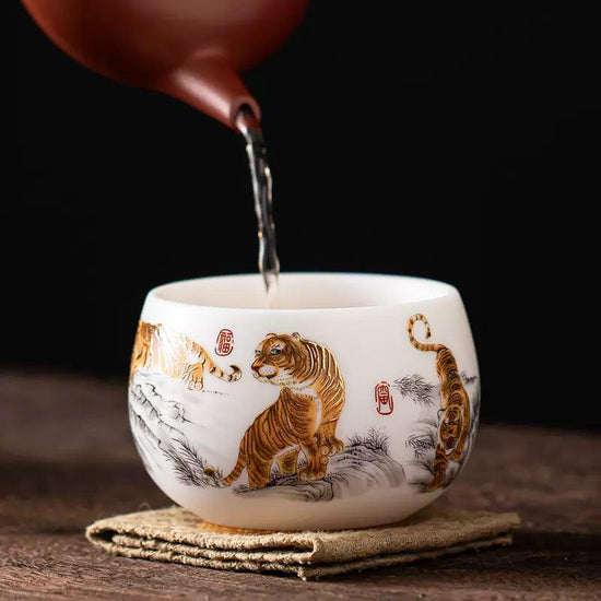 Roaring Tiger Mutton Fat Jade Porcelain - Kingwares