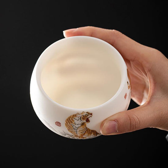 Roaring Tiger Mutton Fat Jade Porcelain - Kingwares