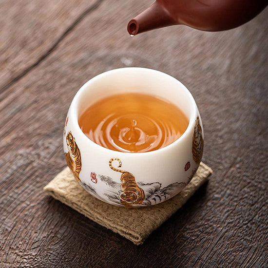 Roaring Tiger Mutton Fat Jade Porcelain - Kingwares