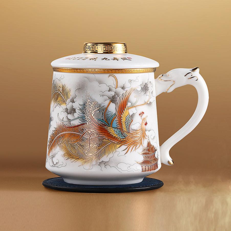 Elegant and Exquisite Phoenix Tea Mugs
