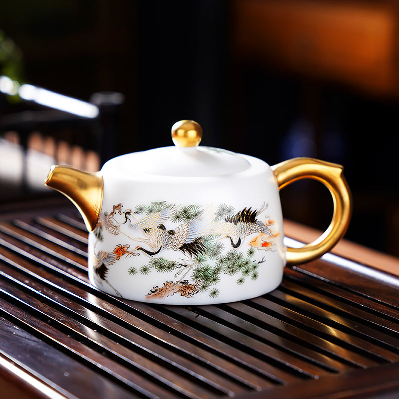 The Longevity Crane  Teapot exemplifies the exquisite craftsmanship of artisans