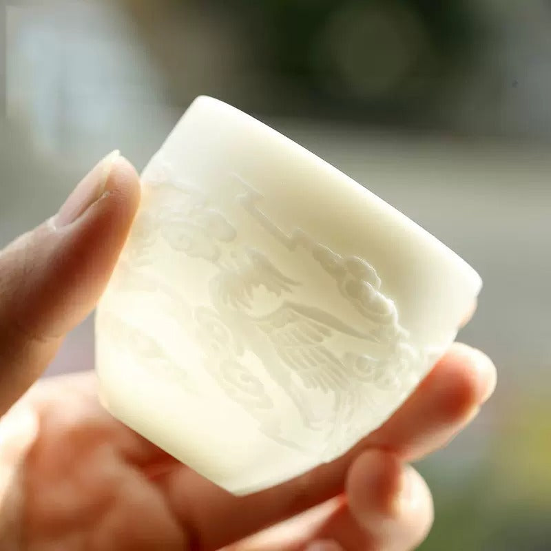 What are the manifestations of Mutton fat jade porcelain on the Maritime Silk Road and the Tea Horse Ancient Road