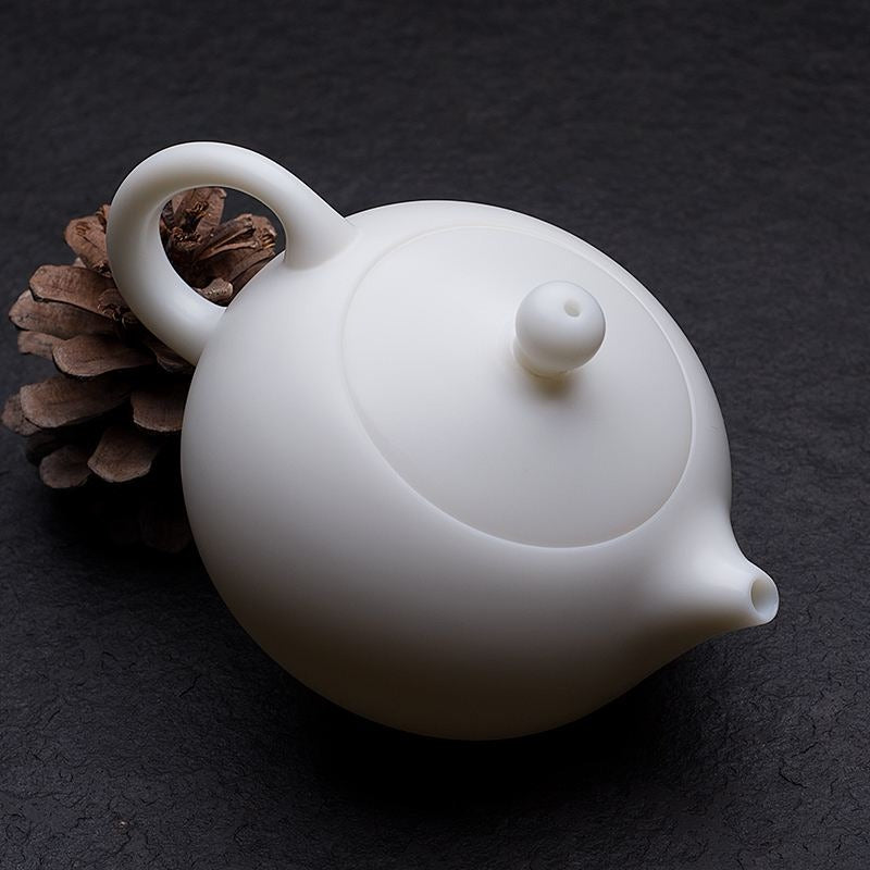 Using Mutton fat jade porcelain tea sets for tea drinking is a fashion that spans across time