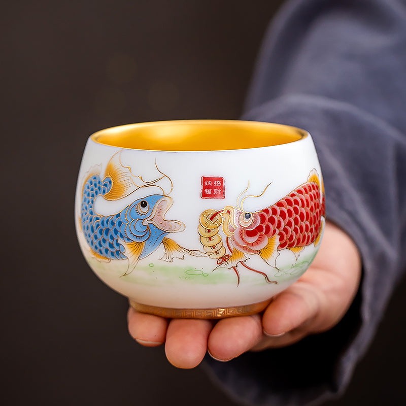 Arowana Tea Cup Symbolizes Good Luck and Prosperity
