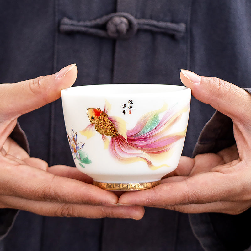 Goldfish Tea Cup Showcases Luxurious Quality