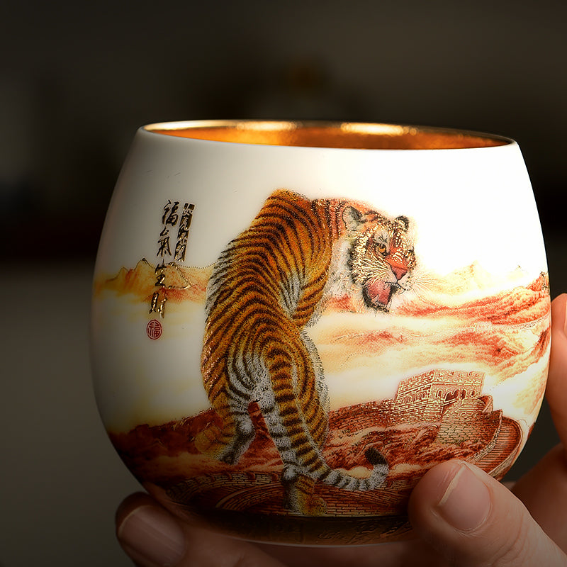 Perfect Combination of Aesthetics and Utility Tiger and Great Wall Tea Cup