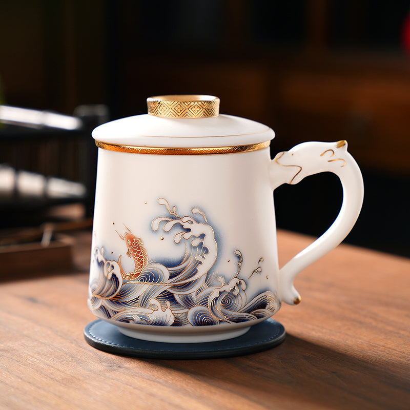 Exquisite Koi Fish Mug, Combining Tea Fragrance with Art