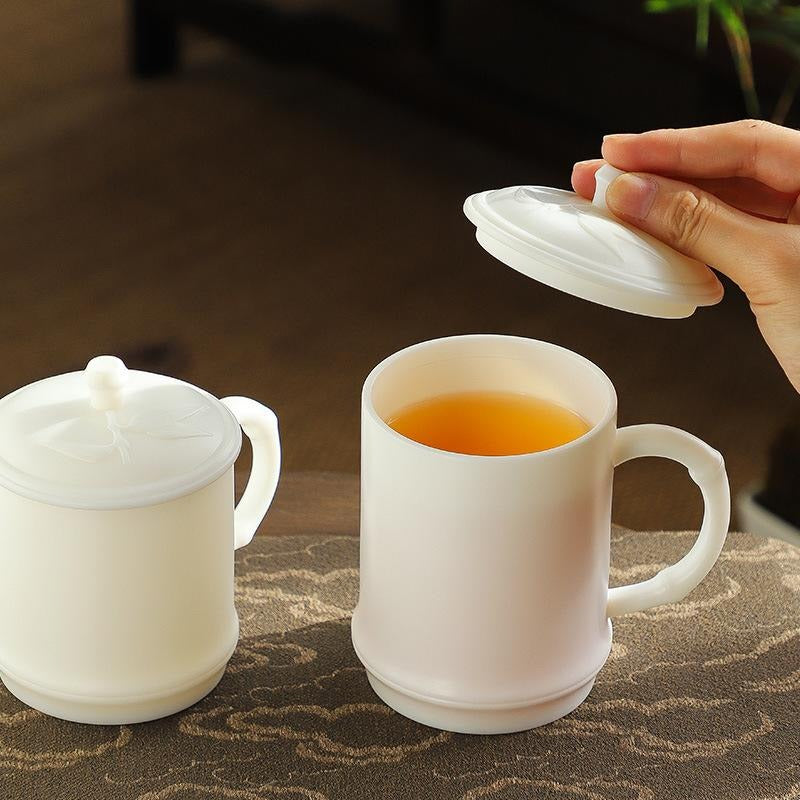 How Beautiful are Mutton Fat Jade Porcelain tea Utensils?