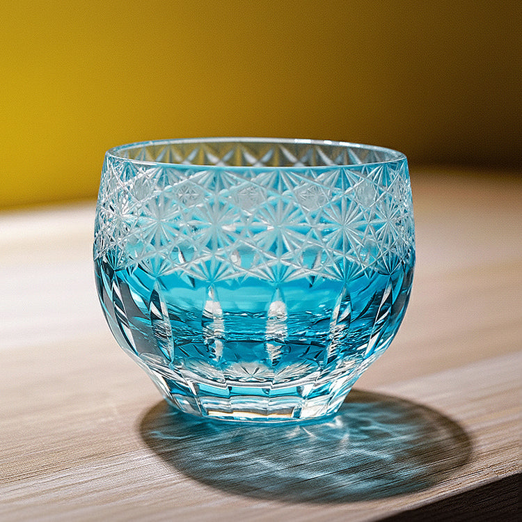 Blue Chrysanthemum Sake Glasses