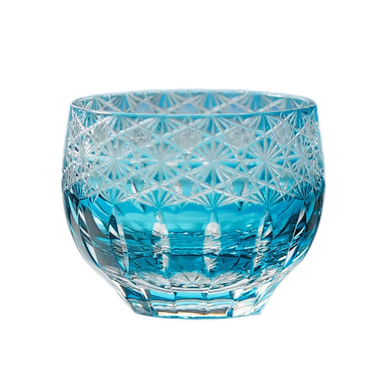 Blue Chrysanthemum Sake Glasses — Kingwares Crystal Sake Glass | Kingwares