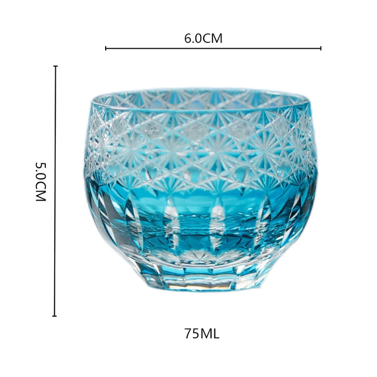 Blue Chrysanthemum Sake Glasses