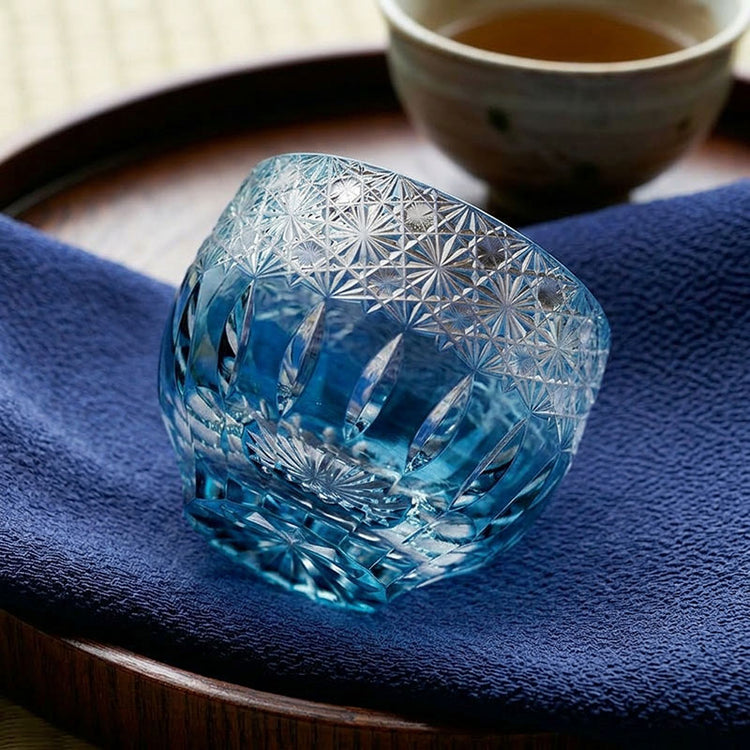 Blue Chrysanthemum Sake Glasses