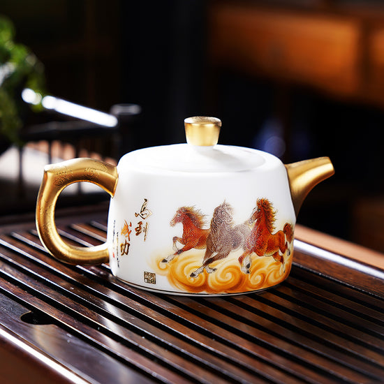 Painting of Steeds — Kingwares Teapots | Kingwares