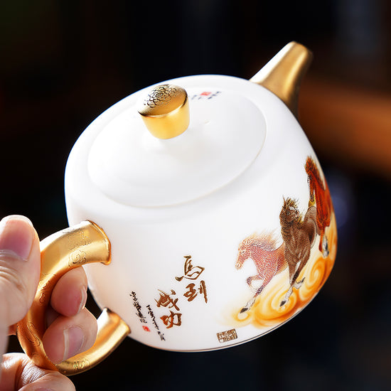 Painting of Steeds — Kingwares Teapots | Kingwares