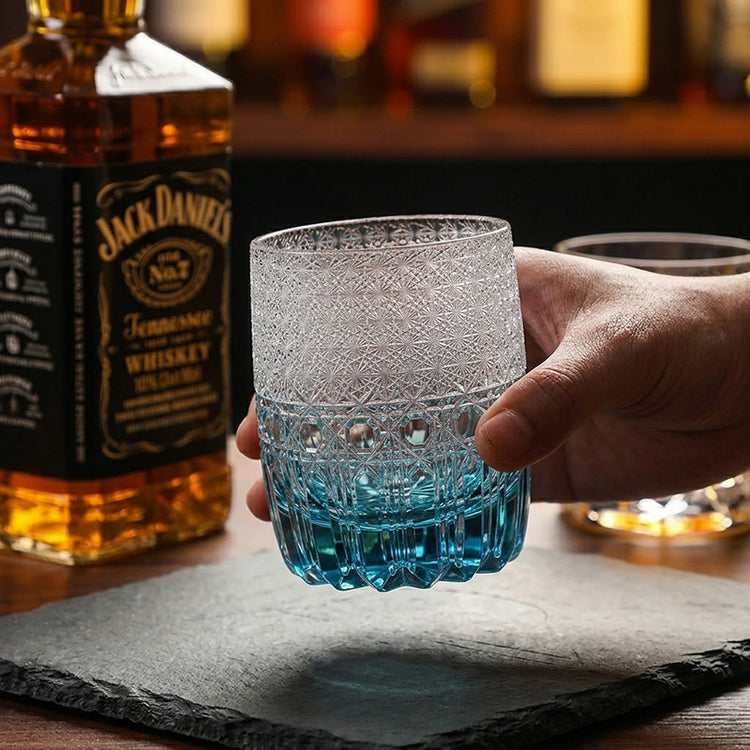 Ice Blue Whiskey Glasses