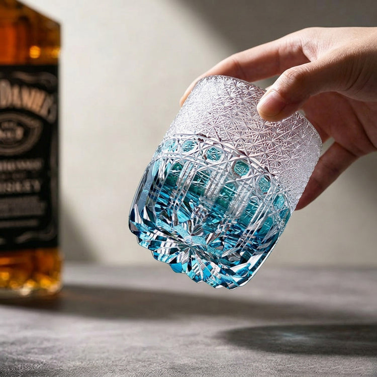 Ice Blue Whiskey Glasses