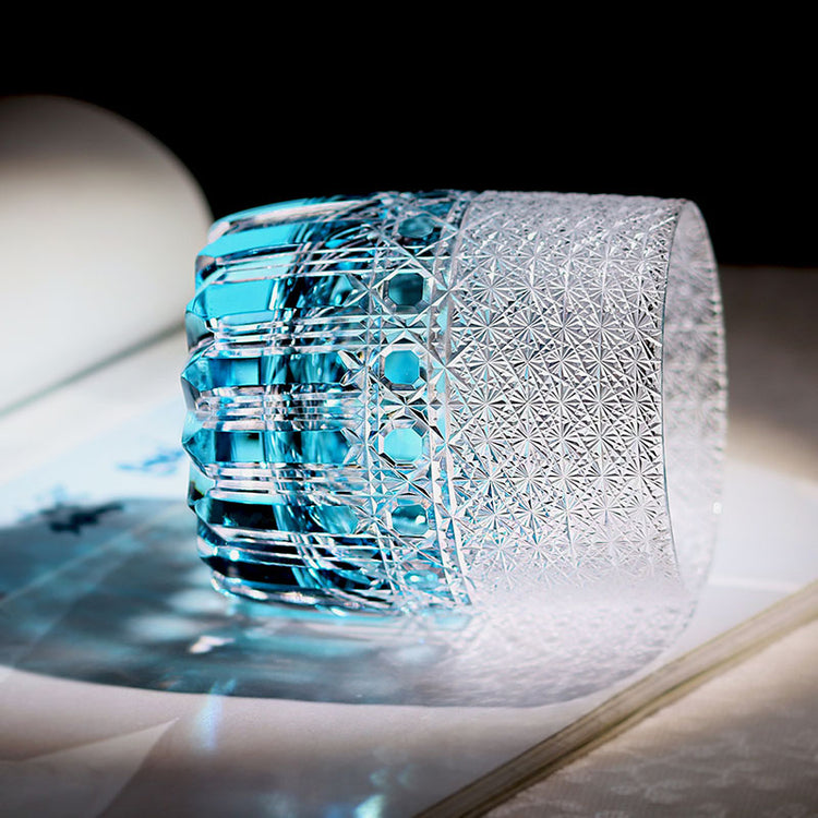 Ice Blue Whiskey Glasses