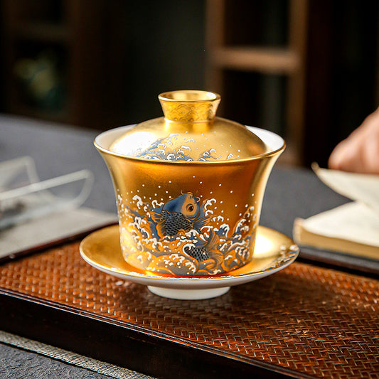 Carp Leaping - Kingwares Gaiwan - Kingwares
