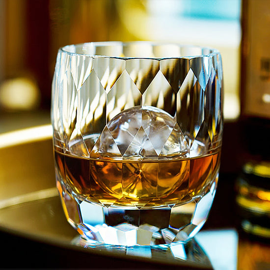 Lens Whiskey Glasses, lens-inspired rocks glass for whiskey and bourbon — Kingwares Crystal Whiskey Glass | Kingwares