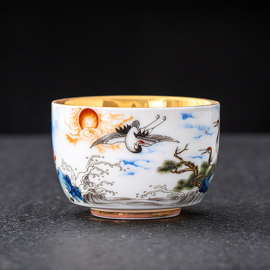 Longevity Crane (Glossy) - Kingwares Tea Cups - Kingwares