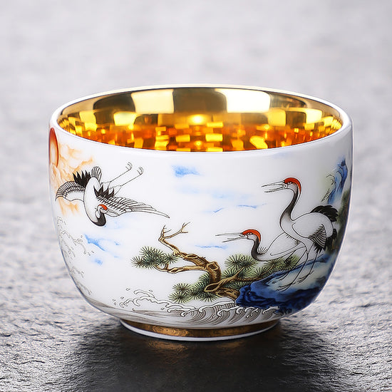 Longevity Crane (Glossy) — Kingwares Tea Cups | Kingwares
