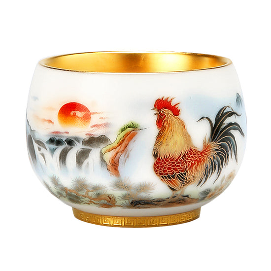 Golden Rooster Crows — Kingwares Tea Cups | Kingwares