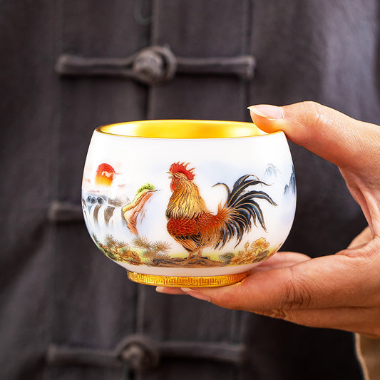 Golden Rooster Crows - Kingwares Tea Cups - Kingwares
