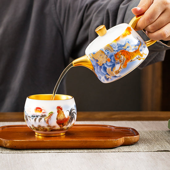 Golden Rooster Crows — Kingwares Tea Cups | Kingwares