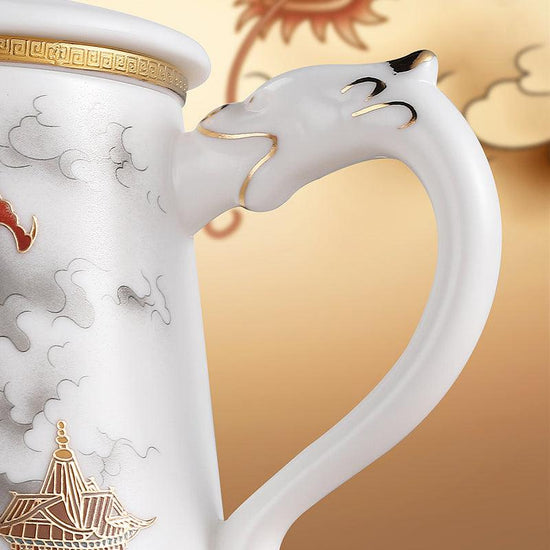 Flying Dragon Mutton Fat Jade Porcelain - Kingwares