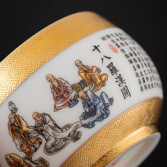 Eighteen Arhats Mutton Fat Jade Porcelain - Kingwares — Kingwares Tea Cups | Kingwares