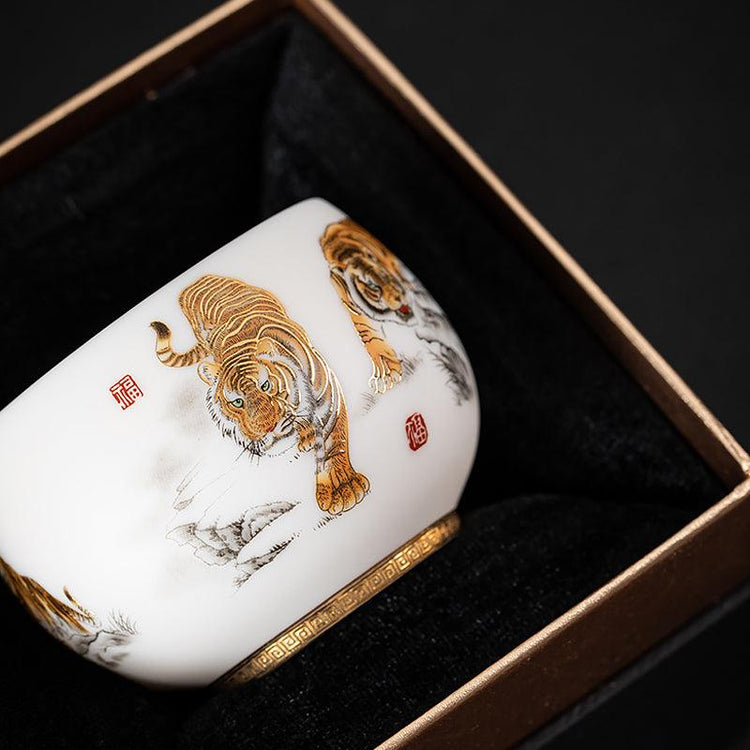 Roaring Tiger Mutton Fat Jade Porcelain - Kingwares